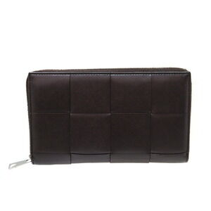 Bottega Veneta Leather Around Zip Wallet Brown